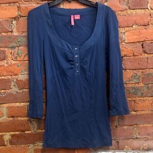 Charlotte Y2K Cotton Navy Blue Long Sleeve Size Medium